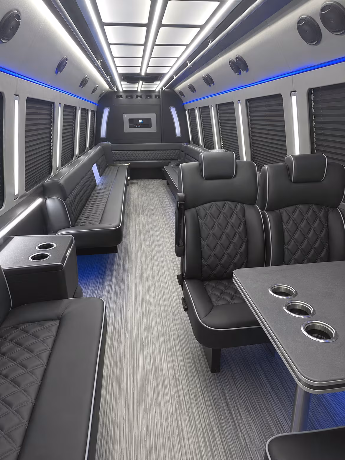 santa barbara 25 passenger party bus inside
