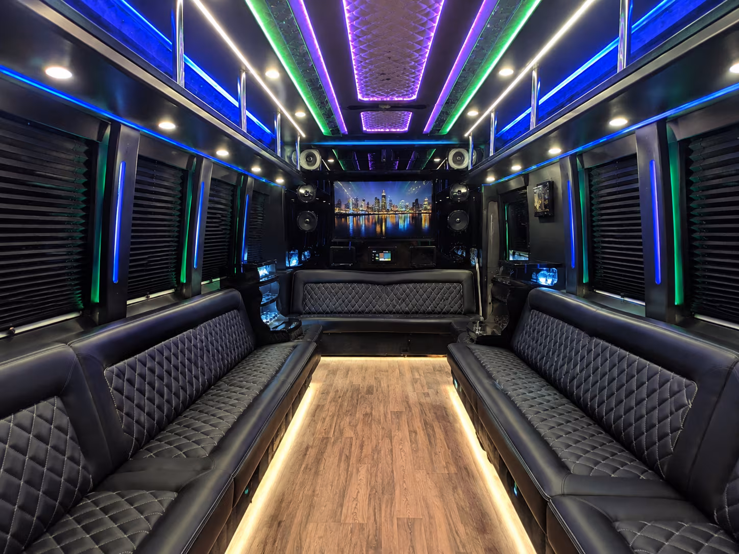 santa barbara 25 passenger party bus interior
