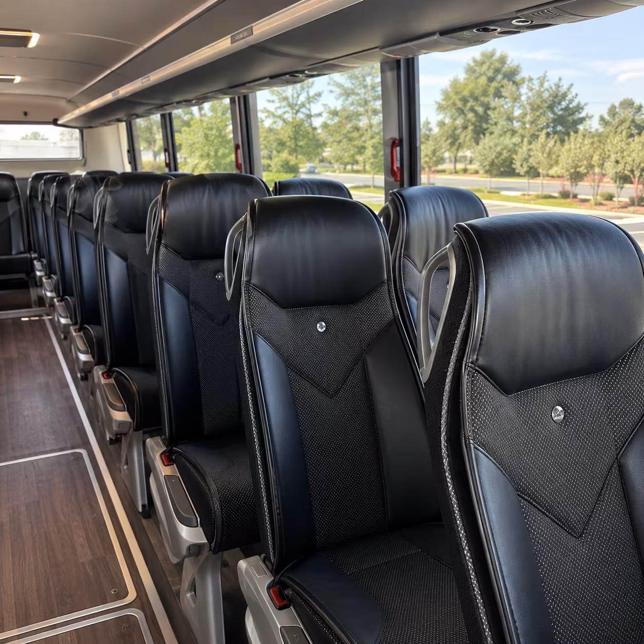 santa barbara 45 passenger charter bus interior