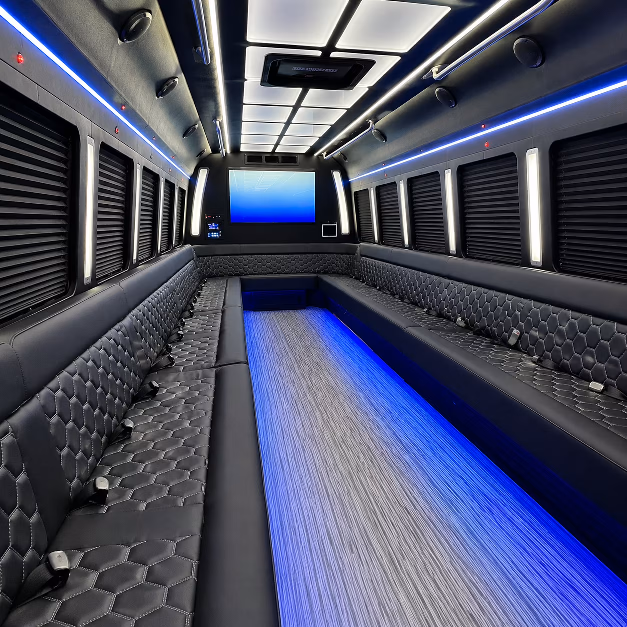 santa barbara 50 passenger party bus inside