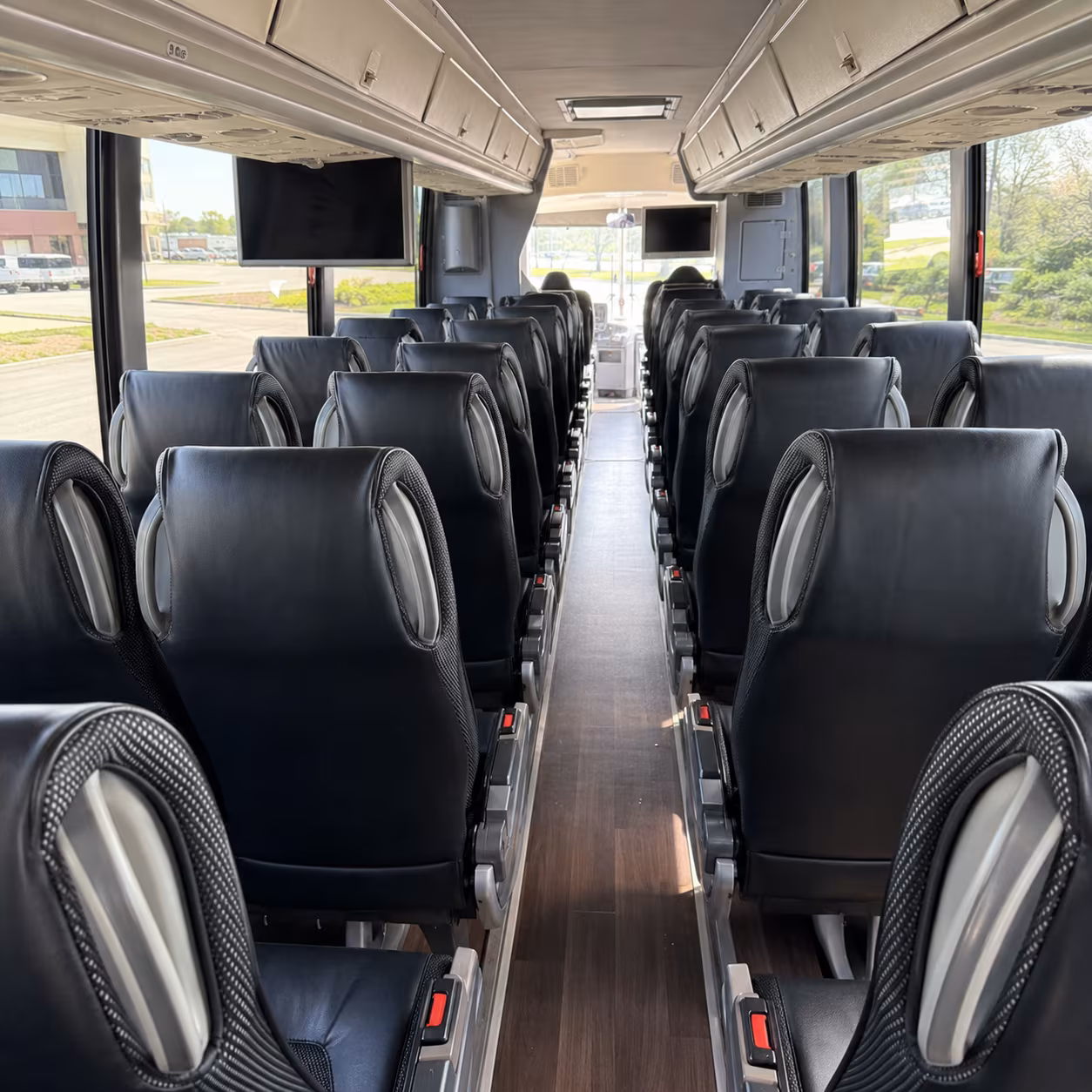 santa barbara 56 passenger charter bus inside