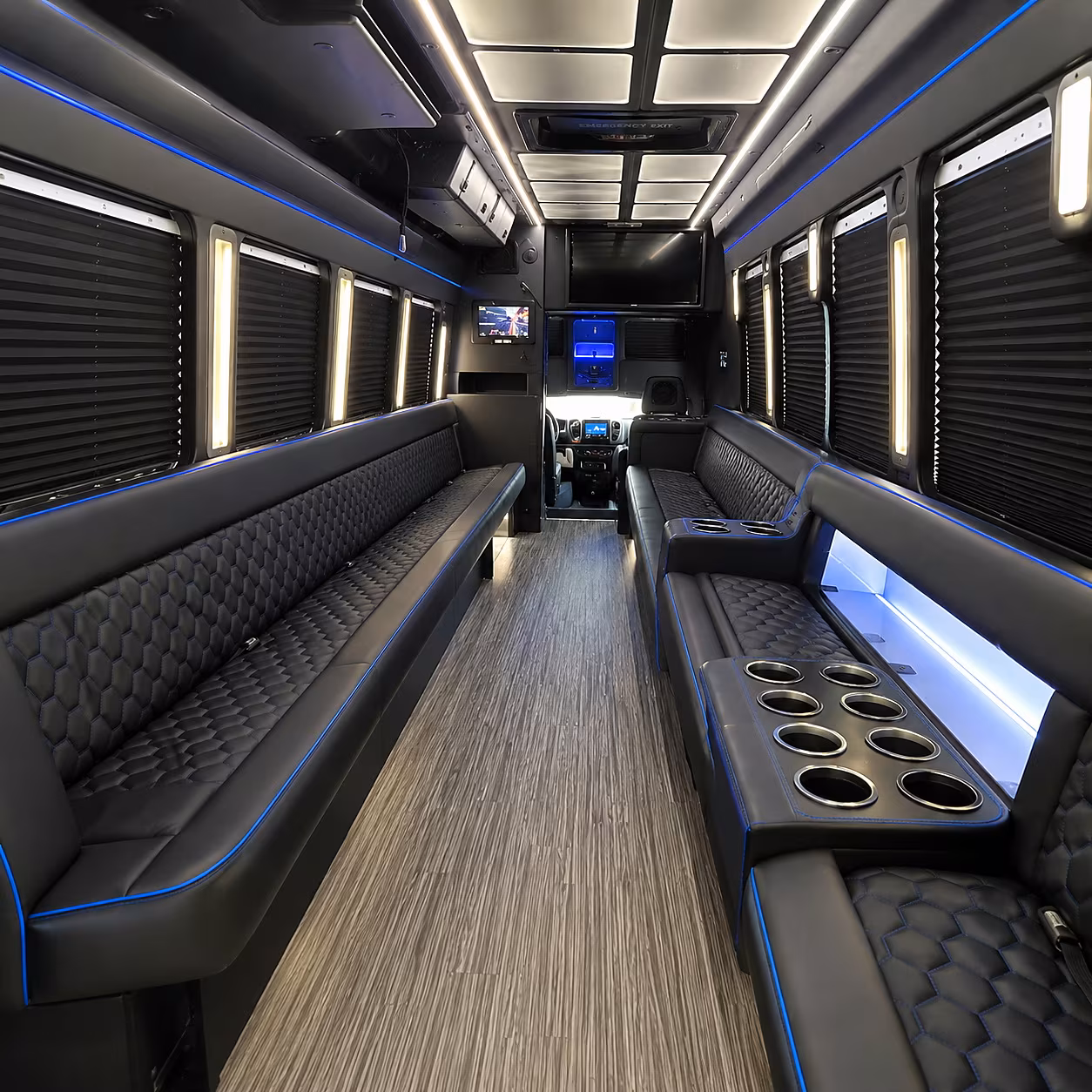 santa barbara party bus interior